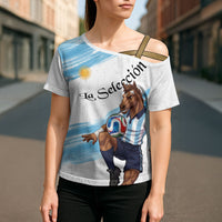 Personalized Argentina Football Cross Shoulder Shirt La Seleccion Horse - Sun Of May