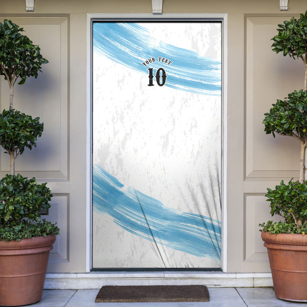 Personalized Argentina Football Door Cover La Seleccion Horse - Sun Of May