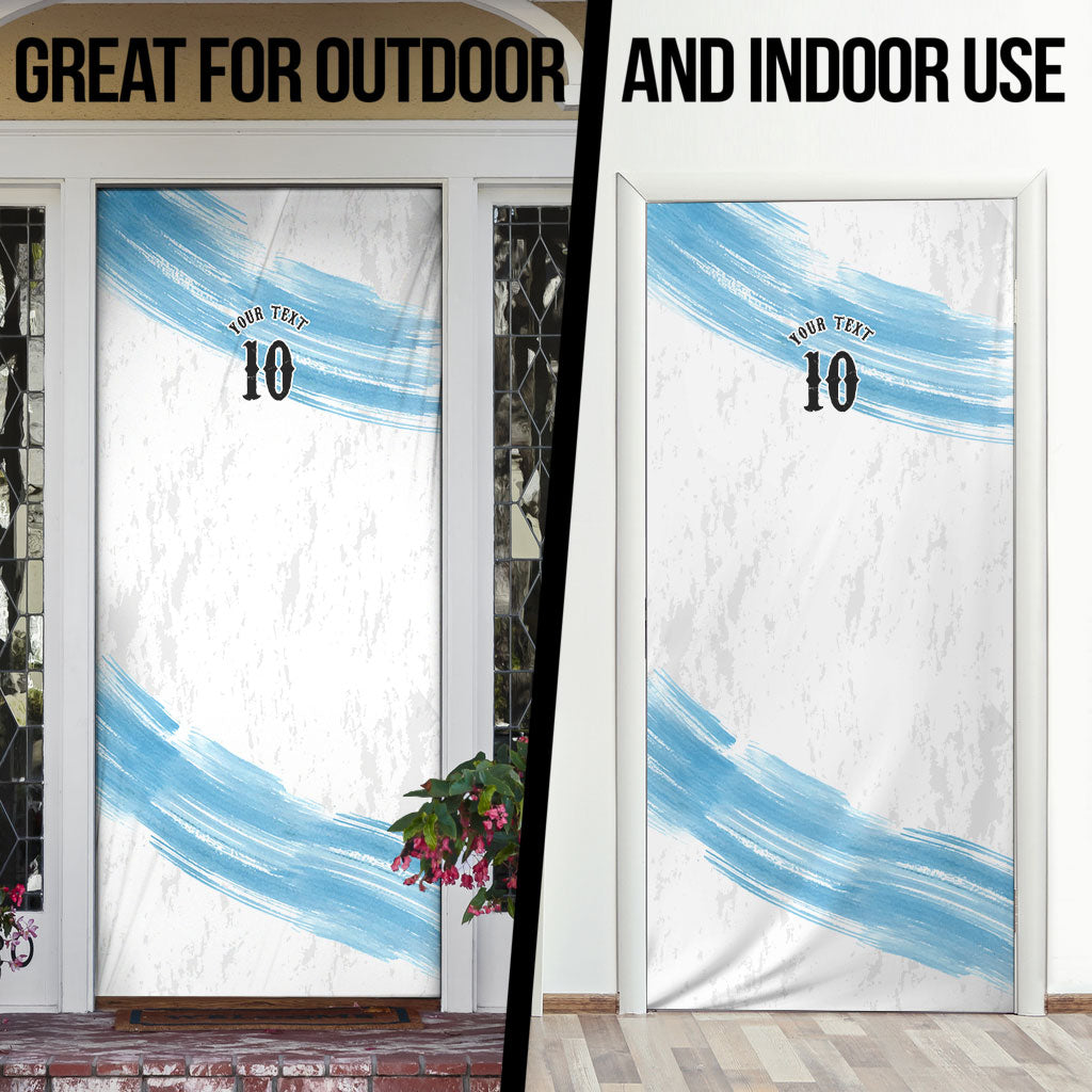 Personalized Argentina Football Door Cover La Seleccion Horse - Sun Of May