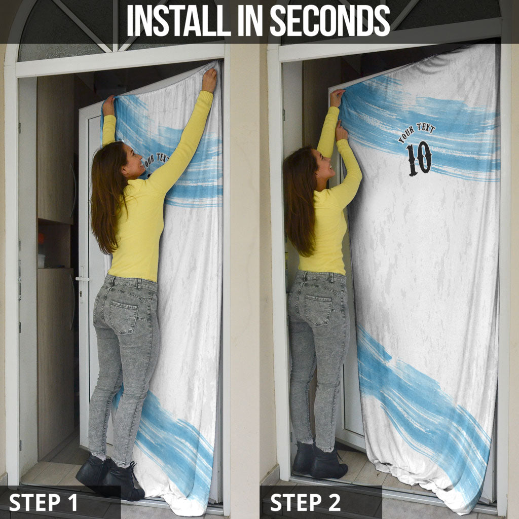 Personalized Argentina Football Door Cover La Seleccion Horse - Sun Of May