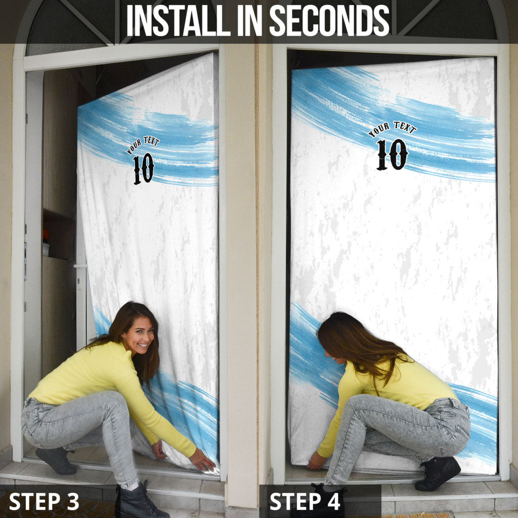 Personalized Argentina Football Door Cover La Seleccion Horse - Sun Of May