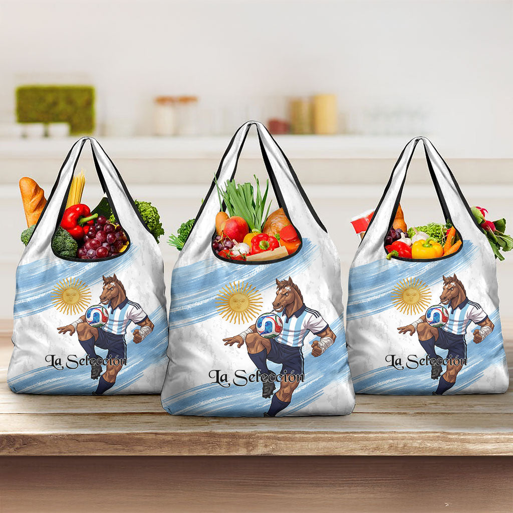 Argentina Football Grocery Bag La Seleccion Horse - Sun Of May