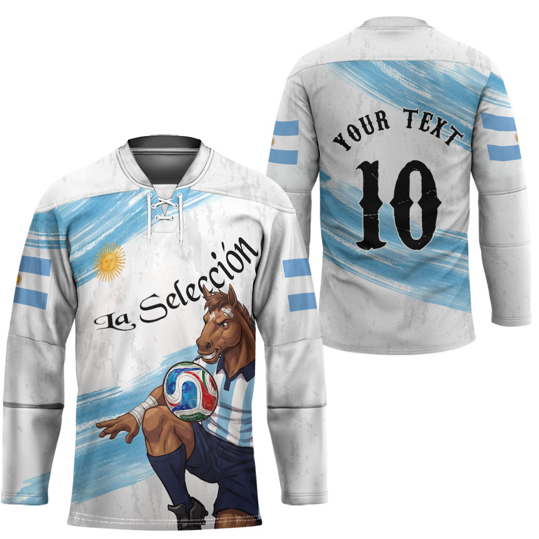 Personalized Argentina Football Hockey Jersey La Seleccion Horse - Sun Of May