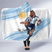 Argentina Football Hooded Blanket La Seleccion Horse - Sun Of May