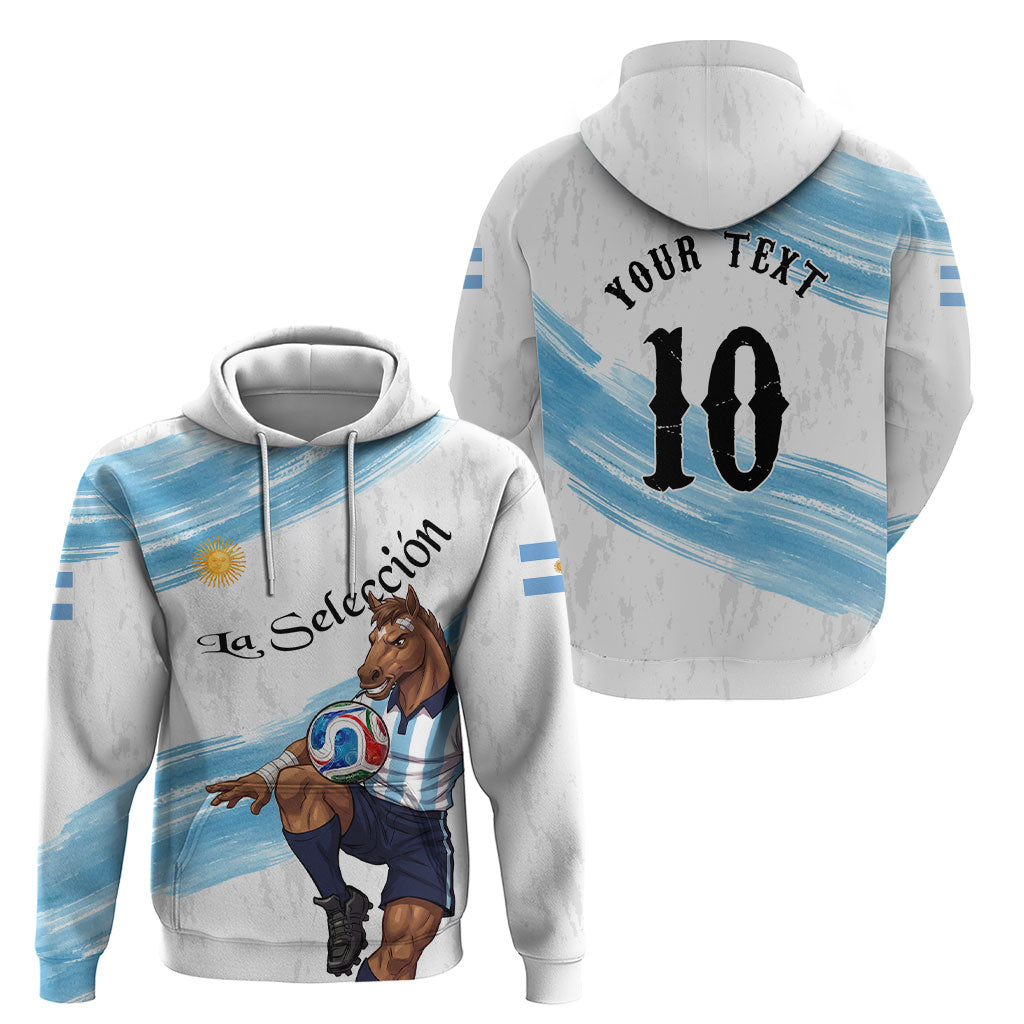 Personalized Argentina Football Hoodie La Seleccion Horse - Sun Of May