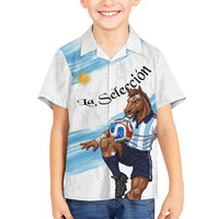 Personalized Argentina Football Kid Hawaiian Shirt La Seleccion Horse - Sun Of May