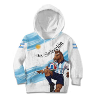 Personalized Argentina Football Kid Hoodie La Seleccion Horse - Sun Of May