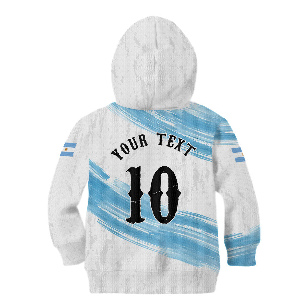 Personalized Argentina Football Kid Hoodie La Seleccion Horse - Sun Of May