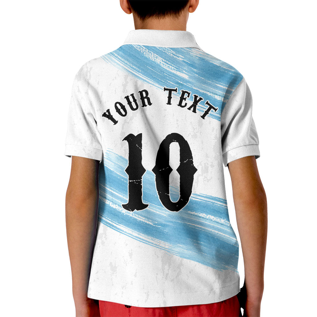 Personalized Argentina Football Kid Polo Shirt La Seleccion Horse - Sun Of May