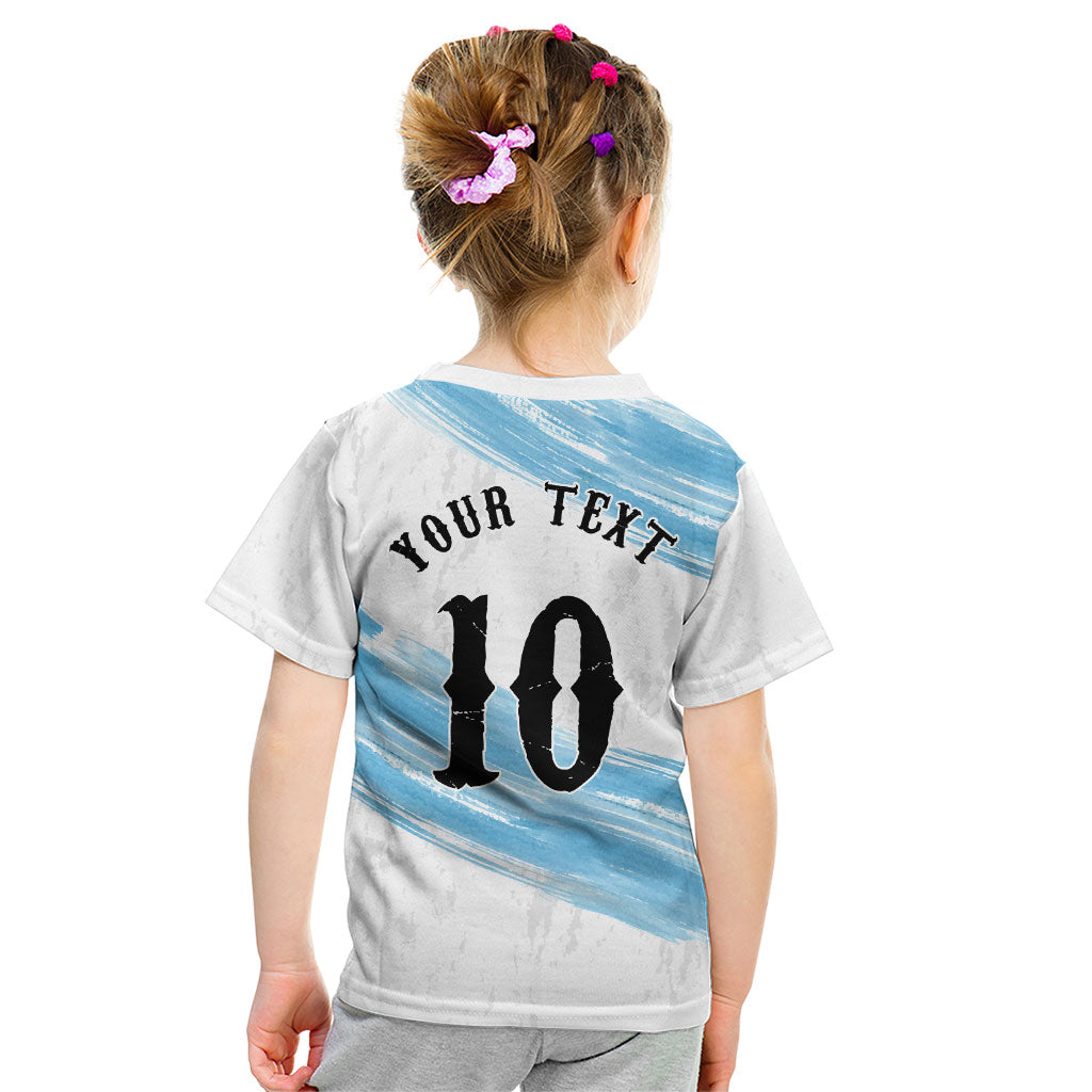 Personalized Argentina Football Kid T Shirt La Seleccion Horse - Sun Of May