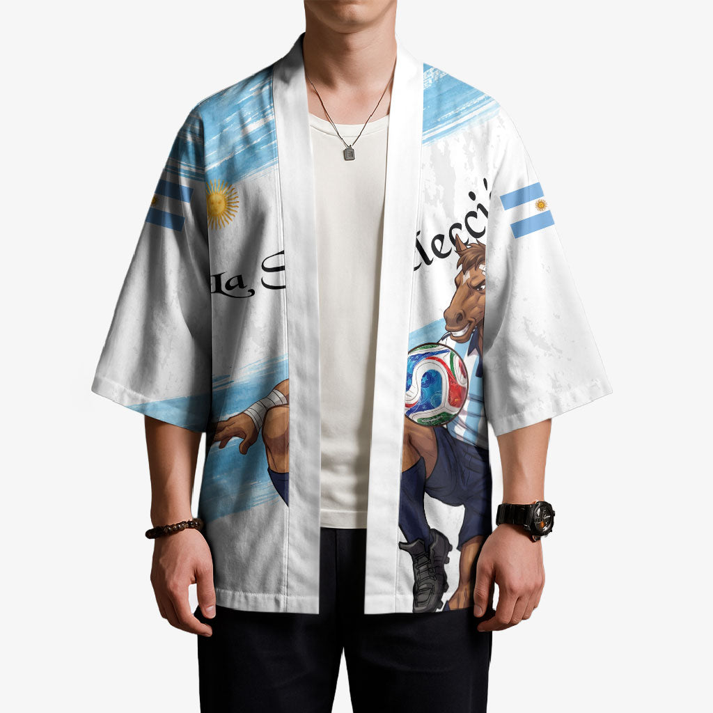 Personalized Argentina Football Kimono La Seleccion Horse - Sun Of May