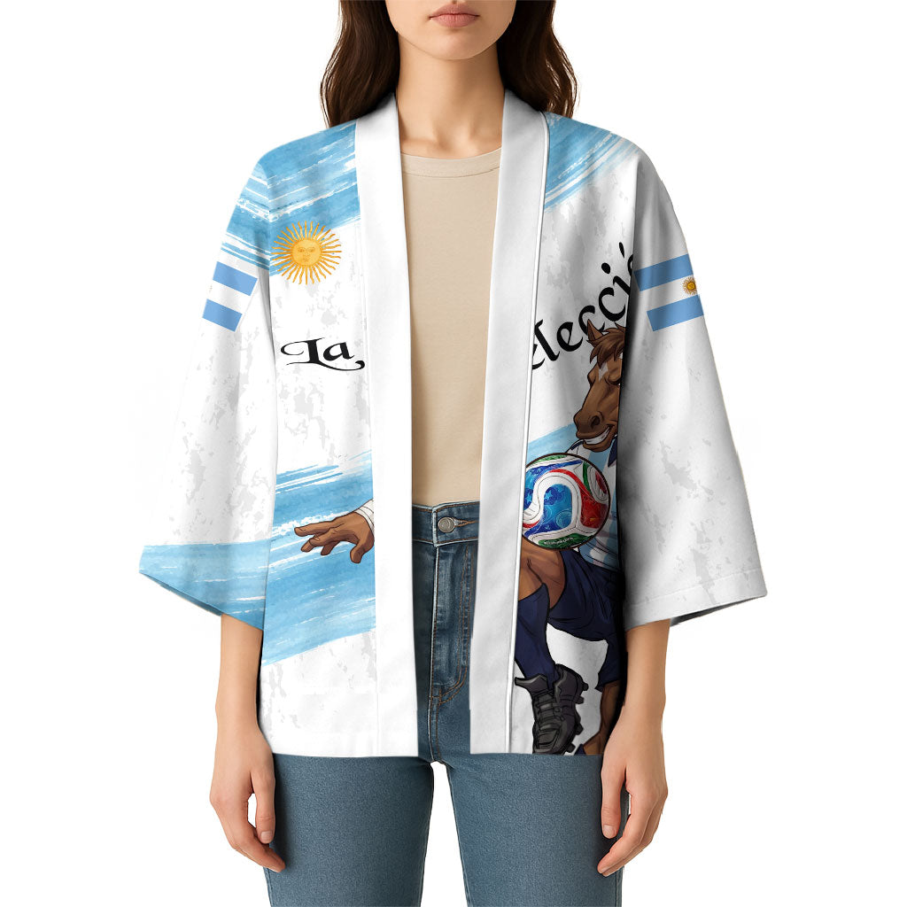 Personalized Argentina Football Kimono La Seleccion Horse - Sun Of May
