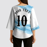 Personalized Argentina Football Kimono Sleeve Blouse La Seleccion Horse - Sun Of May