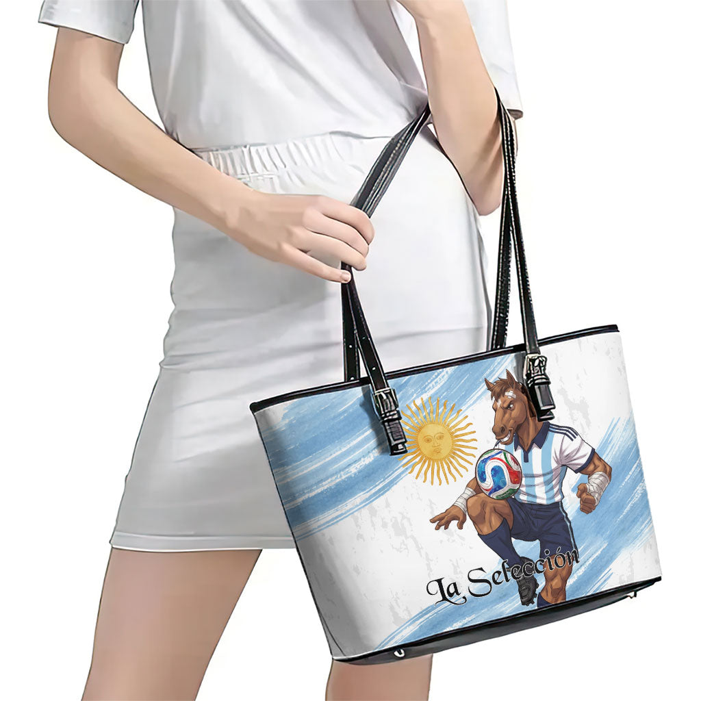 Argentina Football Leather Tote Bag La Seleccion Horse - Sun Of May