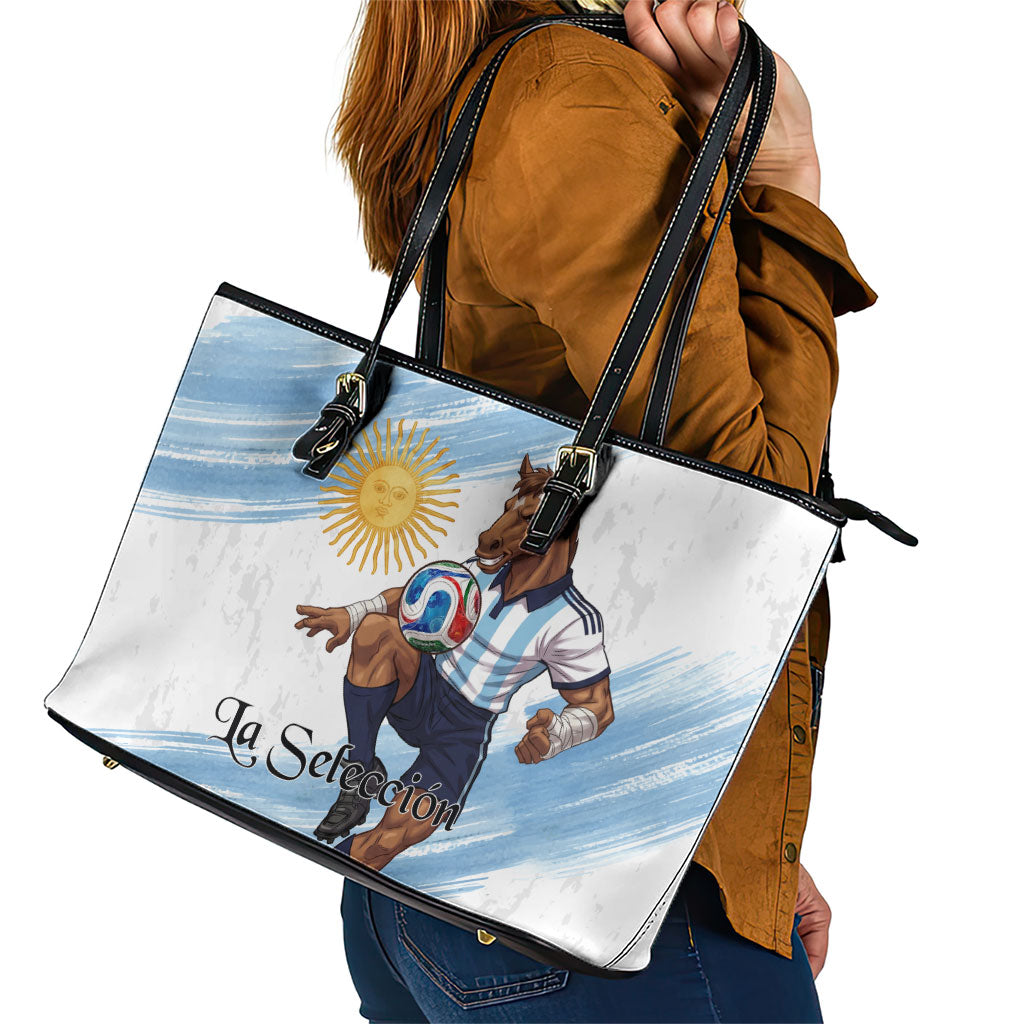 Argentina Football Leather Tote Bag La Seleccion Horse - Sun Of May