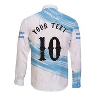 Personalized Argentina Football Long Sleeve Button Shirt La Seleccion Horse - Sun Of May