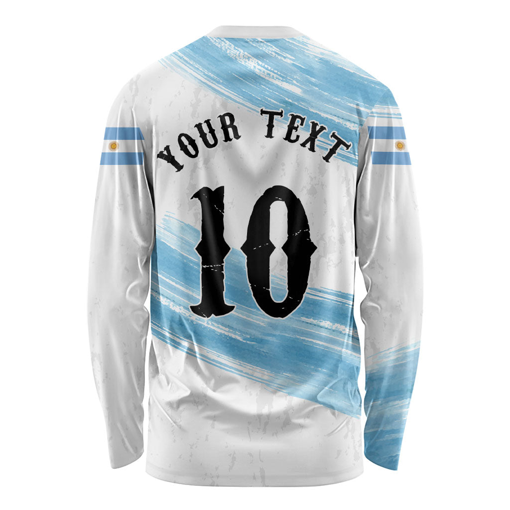 Personalized Argentina Football Long Sleeve Shirt La Seleccion Horse - Sun Of May