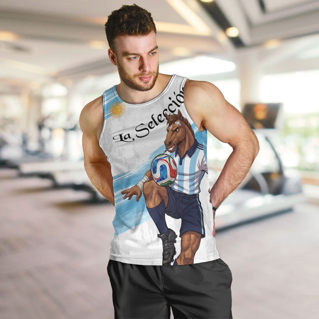 Personalized Argentina Football Men Tank Top La Seleccion Horse - Sun Of May