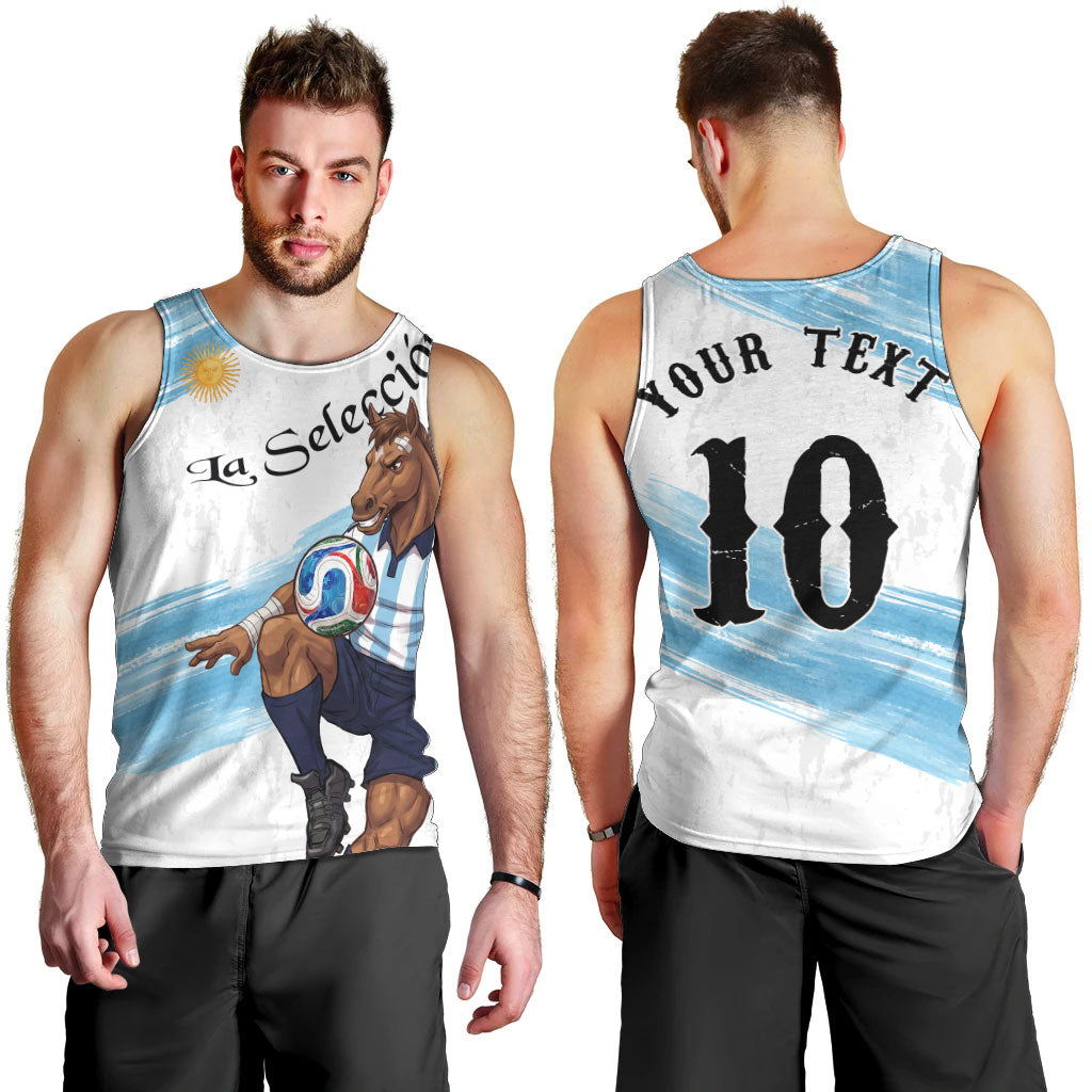 Personalized Argentina Football Men Tank Top La Seleccion Horse - Sun Of May