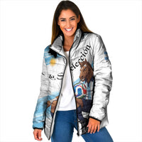 Personalized Argentina Football Padded Jacket La Seleccion Horse - Sun Of May