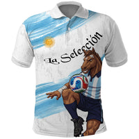 Personalized Argentina Football Polo Shirt La Seleccion Horse - Sun Of May
