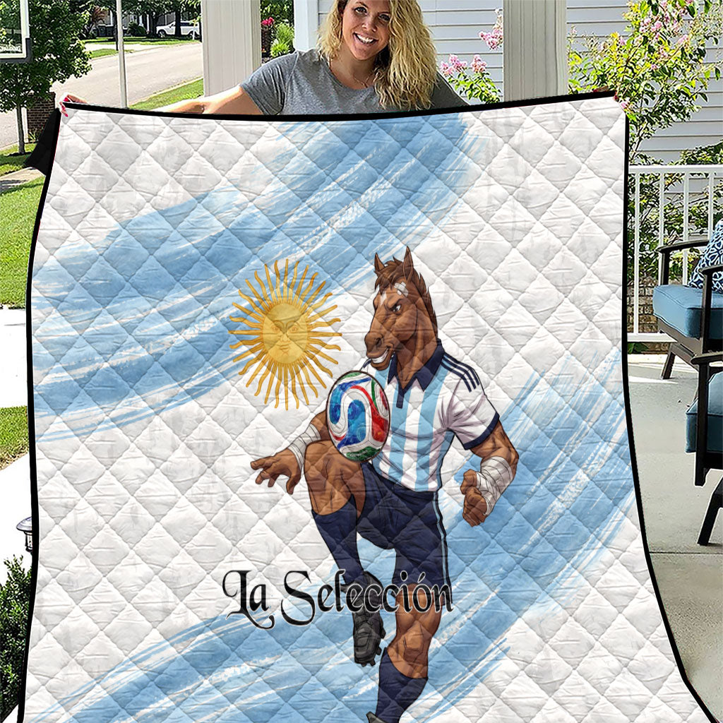 Argentina Football Quilt La Seleccion Horse - Sun Of May