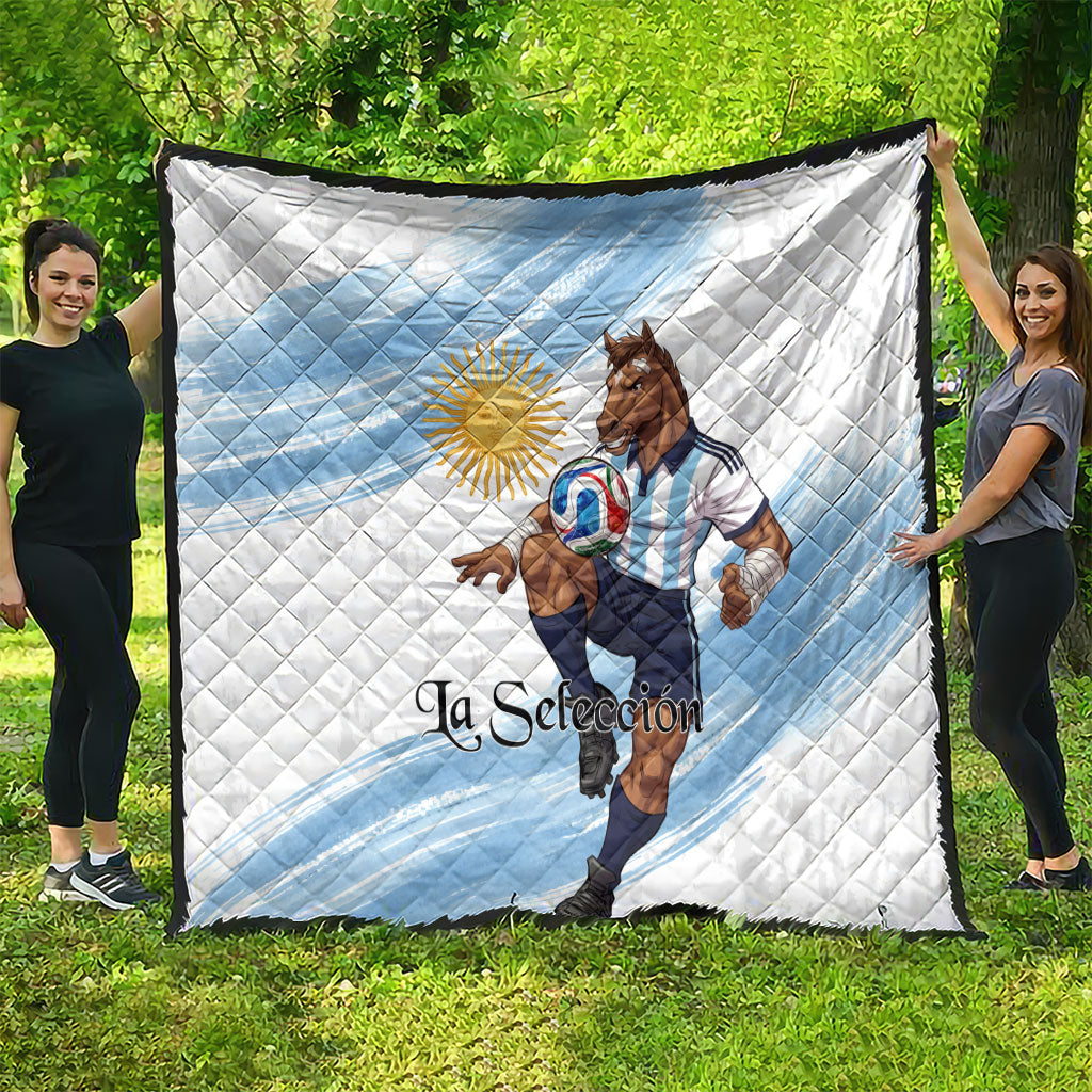 Argentina Football Quilt La Seleccion Horse - Sun Of May