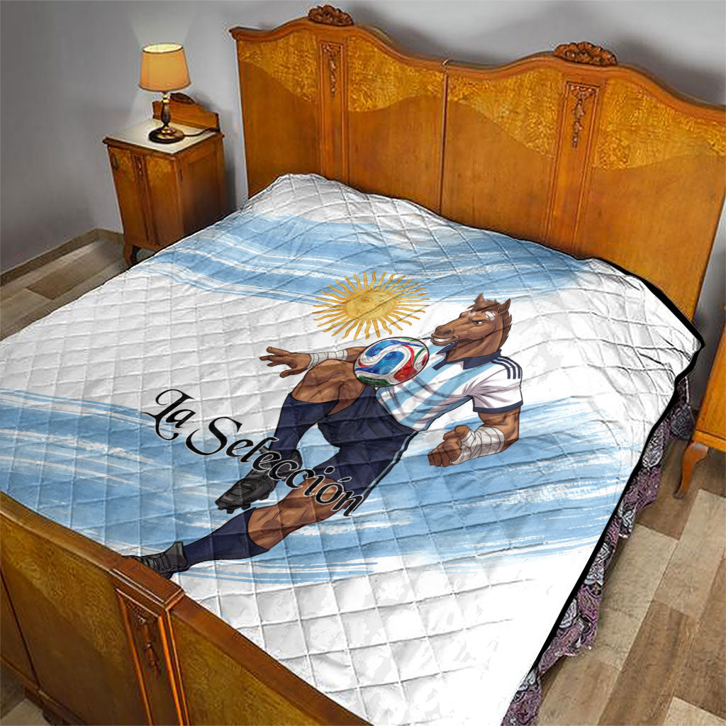 Argentina Football Quilt La Seleccion Horse - Sun Of May