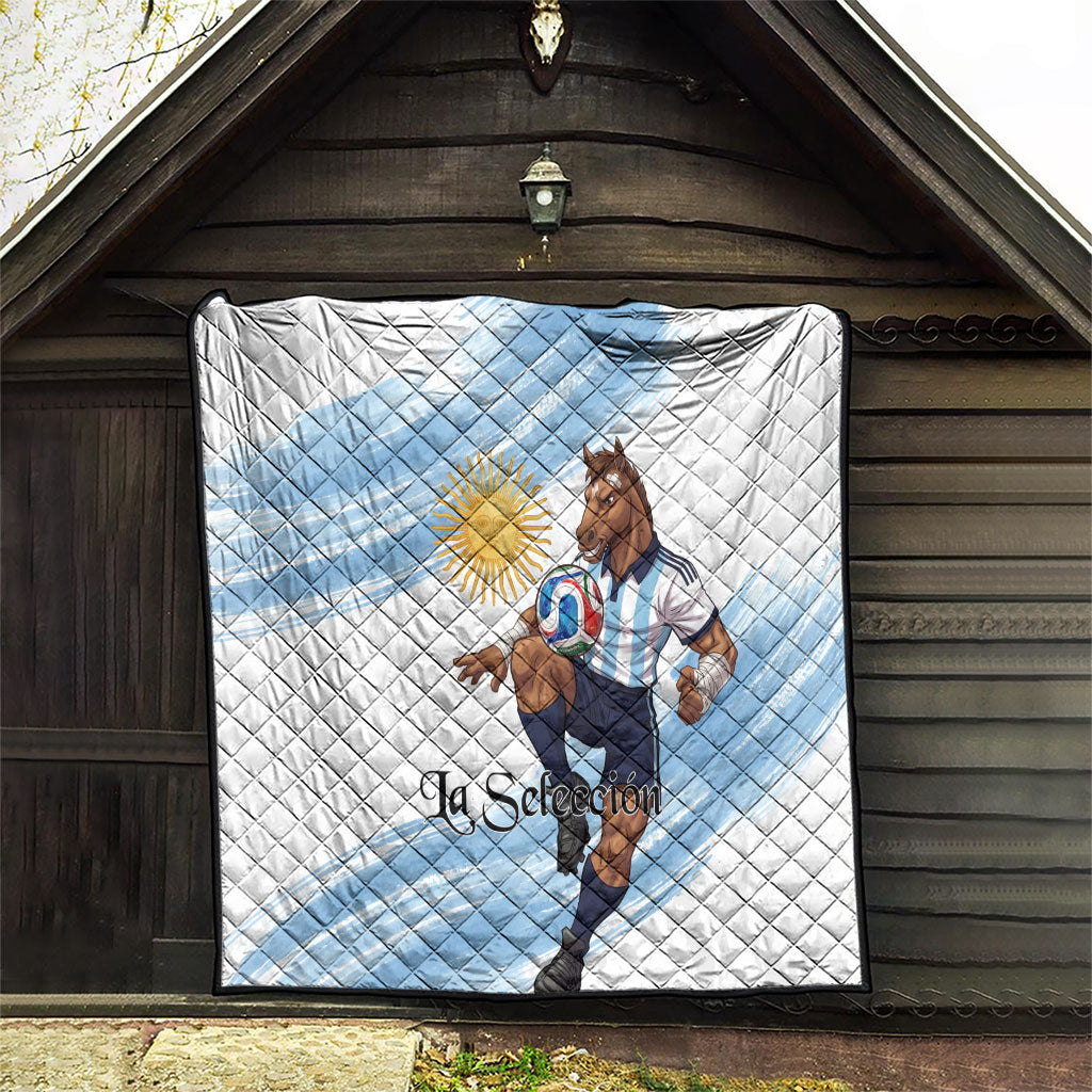 Argentina Football Quilt La Seleccion Horse - Sun Of May