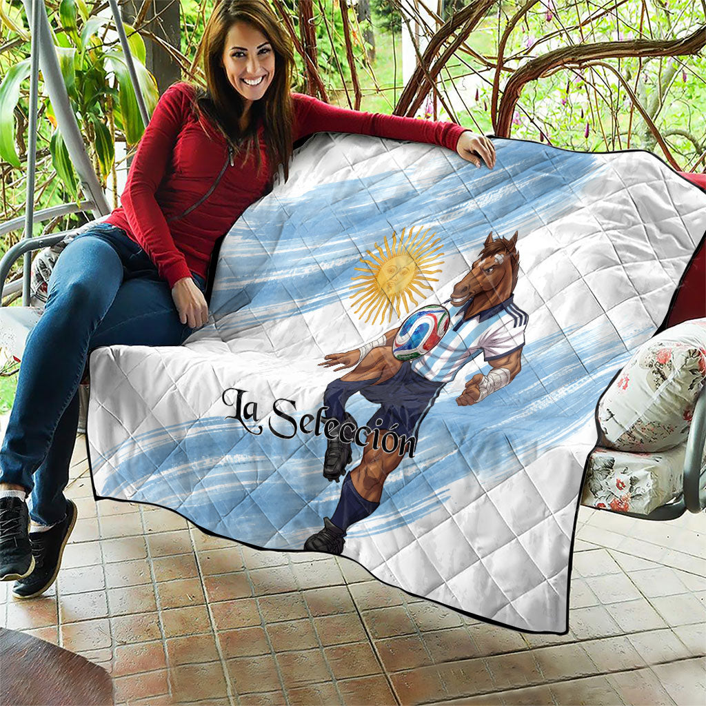 Argentina Football Quilt La Seleccion Horse - Sun Of May