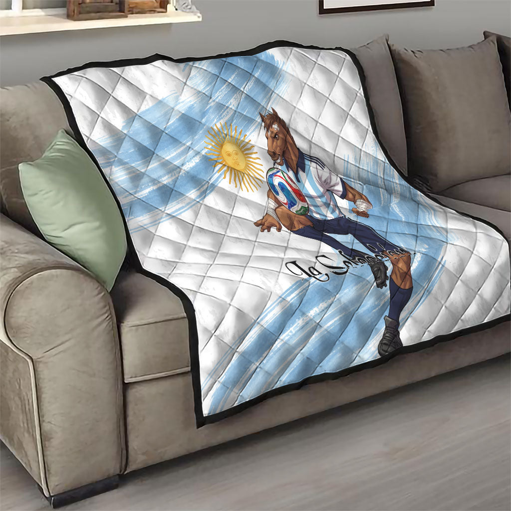Argentina Football Quilt La Seleccion Horse - Sun Of May