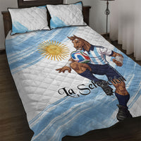 Argentina Football Quilt Bed Set La Seleccion Horse - Sun Of May