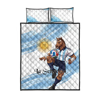 Argentina Football Quilt Bed Set La Seleccion Horse - Sun Of May