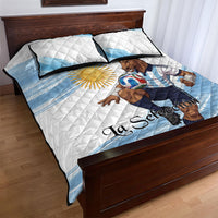 Argentina Football Quilt Bed Set La Seleccion Horse - Sun Of May