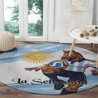 Argentina Football Round Carpet La Seleccion Horse - Sun Of May