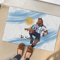 Argentina Football Rubber Doormat La Seleccion Horse - Sun Of May