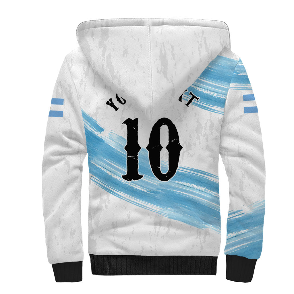 Personalized Argentina Football Sherpa Hoodie La Seleccion Horse - Sun Of May