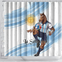 Argentina Football Shower Curtain La Seleccion Horse - Sun Of May