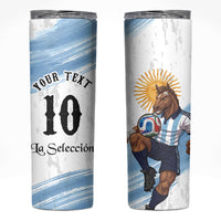 Personalized Argentina Football Skinny Tumbler La Seleccion Horse - Sun Of May
