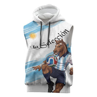Personalized Argentina Football Sleeveless Hoodie La Seleccion Horse - Sun Of May