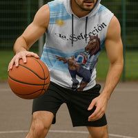 Personalized Argentina Football Sleeveless Hoodie La Seleccion Horse - Sun Of May