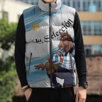 Personalized Argentina Football Sleeveless Puffer Jacket La Seleccion Horse - Sun Of May