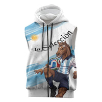 Personalized Argentina Football Sleeveless Zip Hoodie La Seleccion Horse - Sun Of May