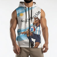 Personalized Argentina Football Sleeveless Zip Hoodie La Seleccion Horse - Sun Of May