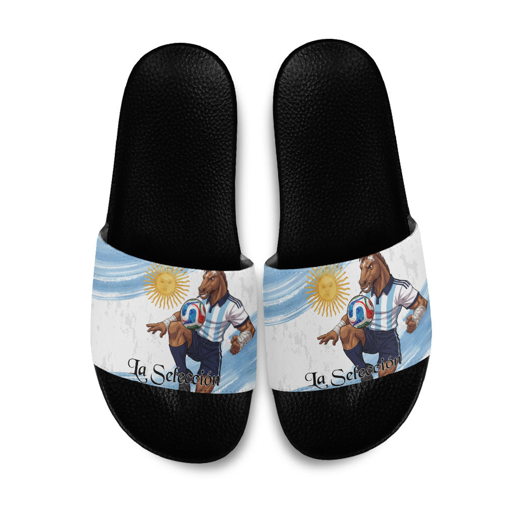 Argentina Football Slide Sandals La Seleccion Horse - Sun Of May