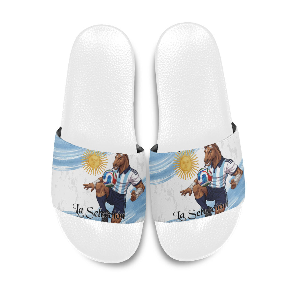 Argentina Football Slide Sandals La Seleccion Horse - Sun Of May