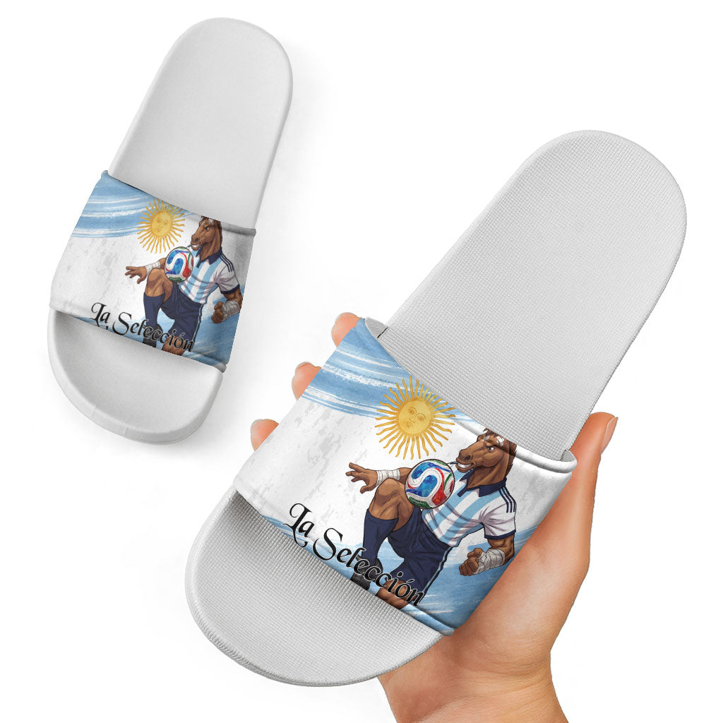 Argentina Football Slide Sandals La Seleccion Horse - Sun Of May