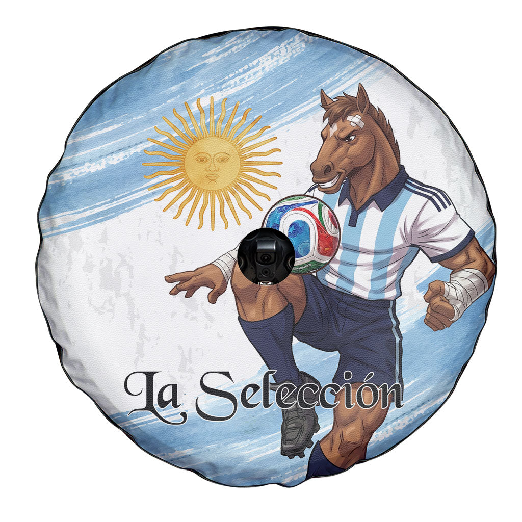 Argentina Football Spare Tire Cover La Seleccion Horse - Sun Of May