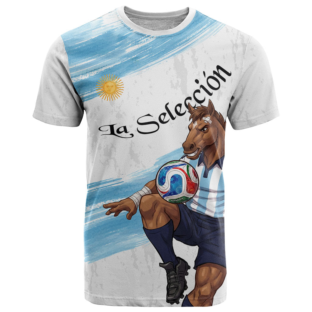 Personalized Argentina Football T Shirt La Seleccion Horse - Sun Of May