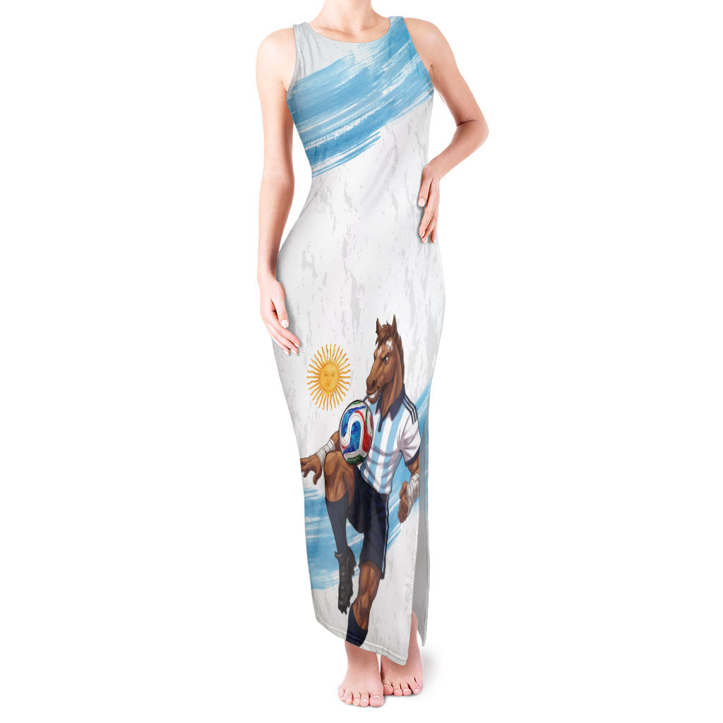 Personalized Argentina Football Tank Maxi Dress La Seleccion Horse - Sun Of May